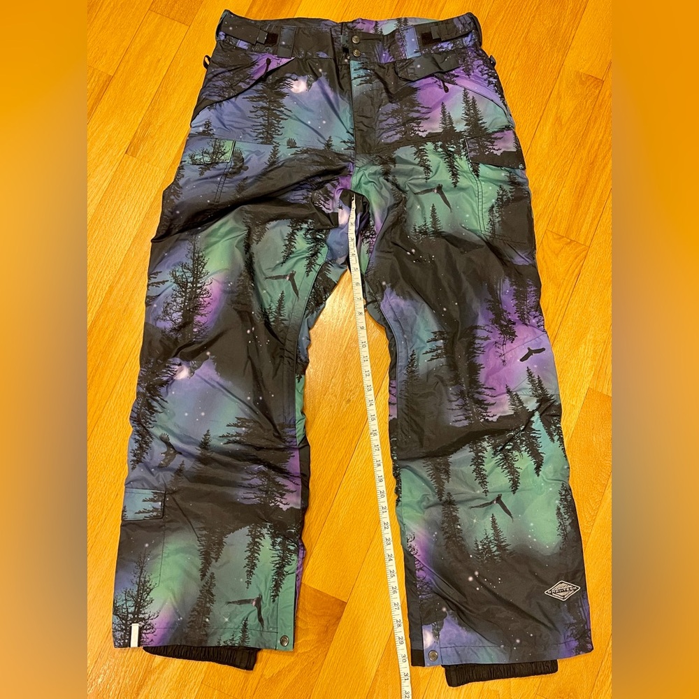 Columbia Omnitech Ski Snowboard  Men's Multicolor Forest photo Print snow Pants